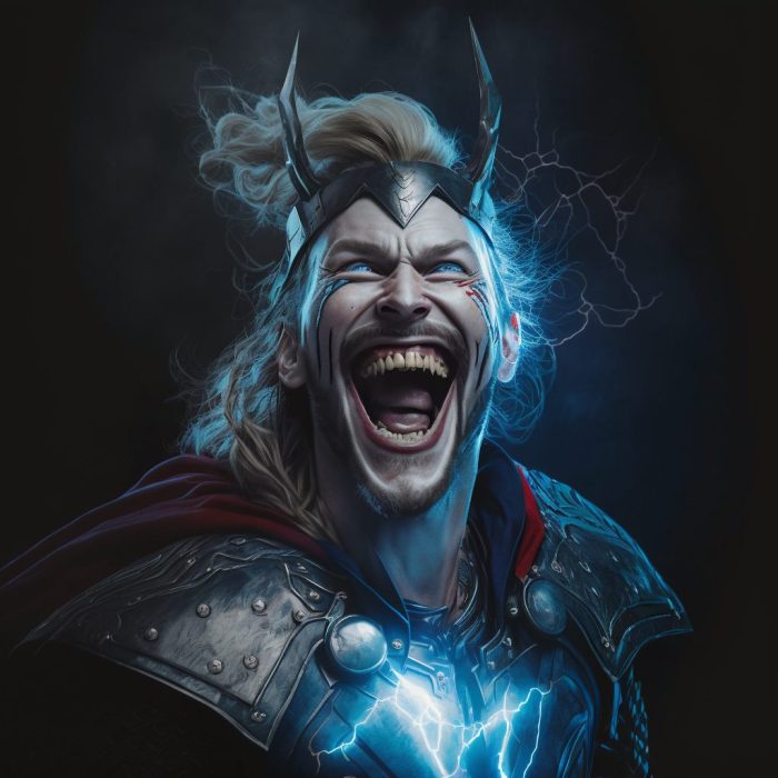 Portrait of Thor Joker Hybrid Laughing