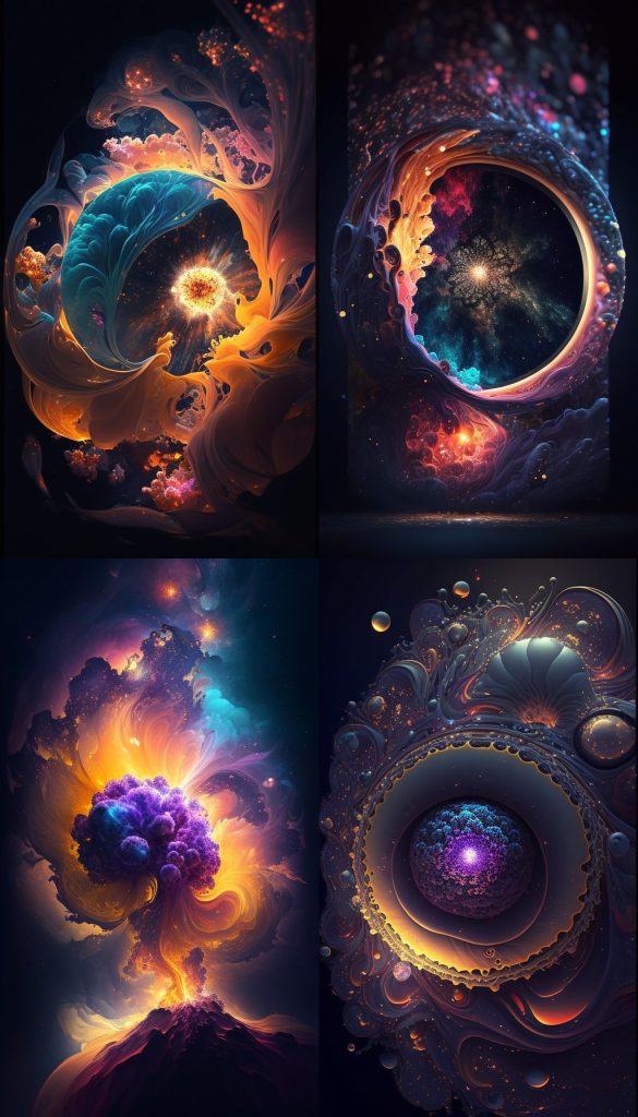 A Universe within a Universe within a Universe AI Artwork Multiple Variations