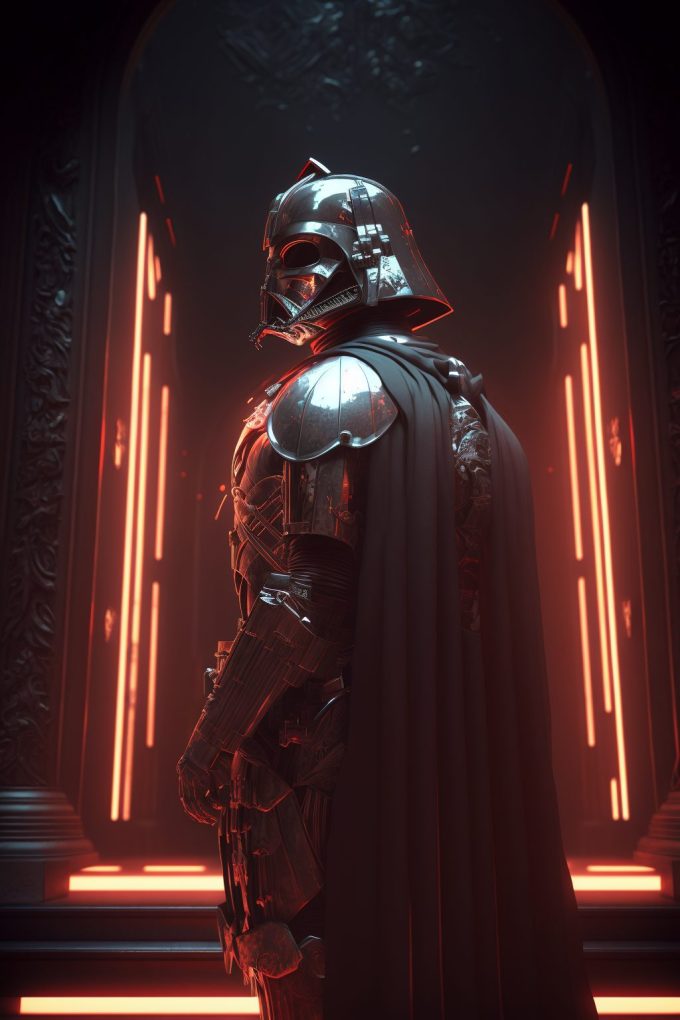 Darth Vader inside a Sith Temple with Kintsugi Armor 3rd AI Art Variation