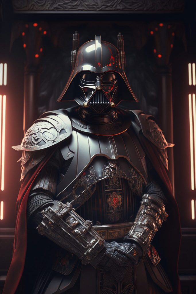 Darth Vader inside a Sith Temple with Kintsugi Armor