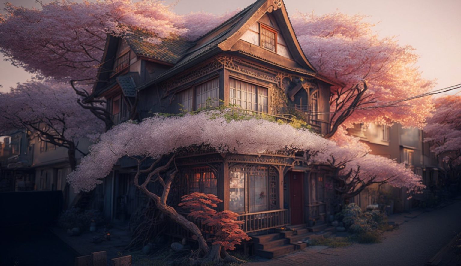 Encroched An old traditional Japanese house encroached by nature in Tokyo