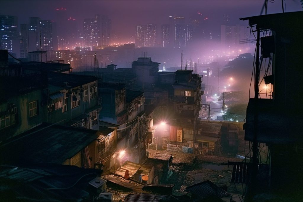 City of Darkness inspired by Kowloon Walled City AI Artwork 2