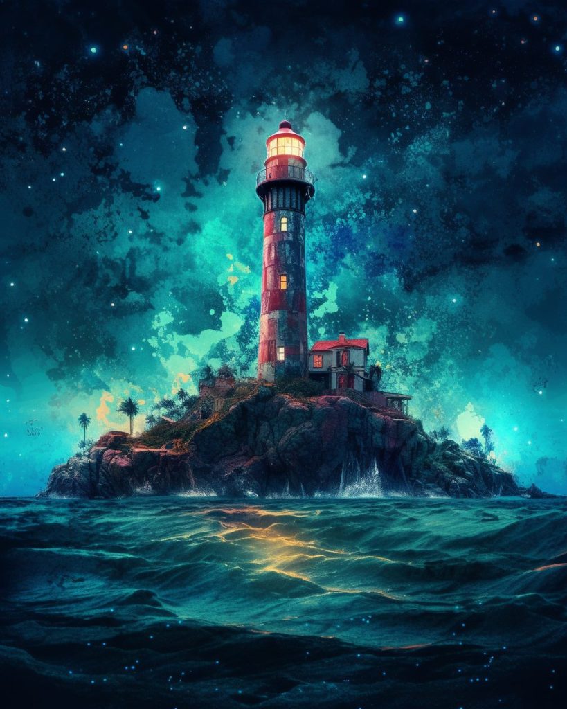 Colorful Lighthouse AI Artwork 4
