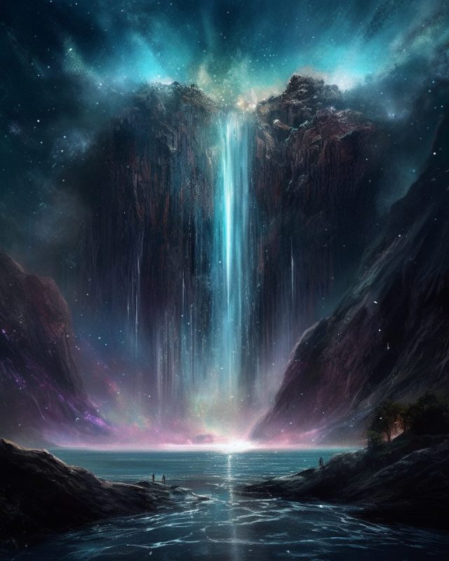 Beautiful Waterfall AI Artwork
