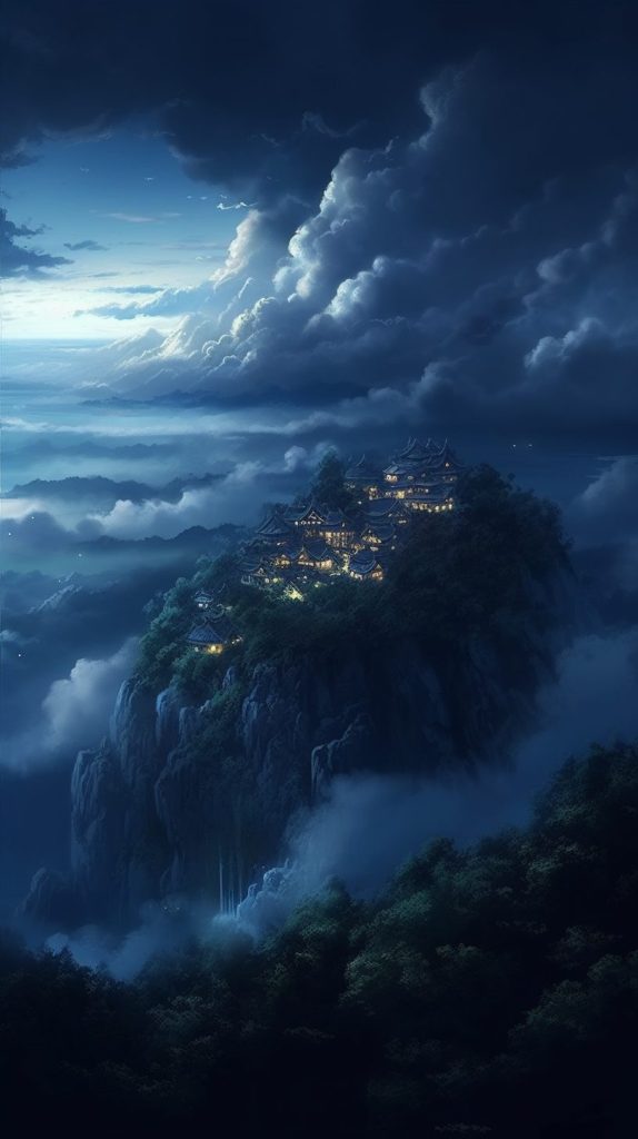 Village on a Mountain AI Artwork 2