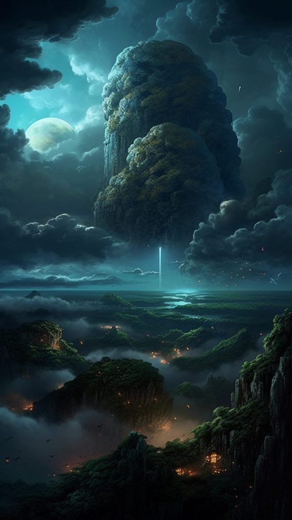 Village on a Mountain AI Artwork 4