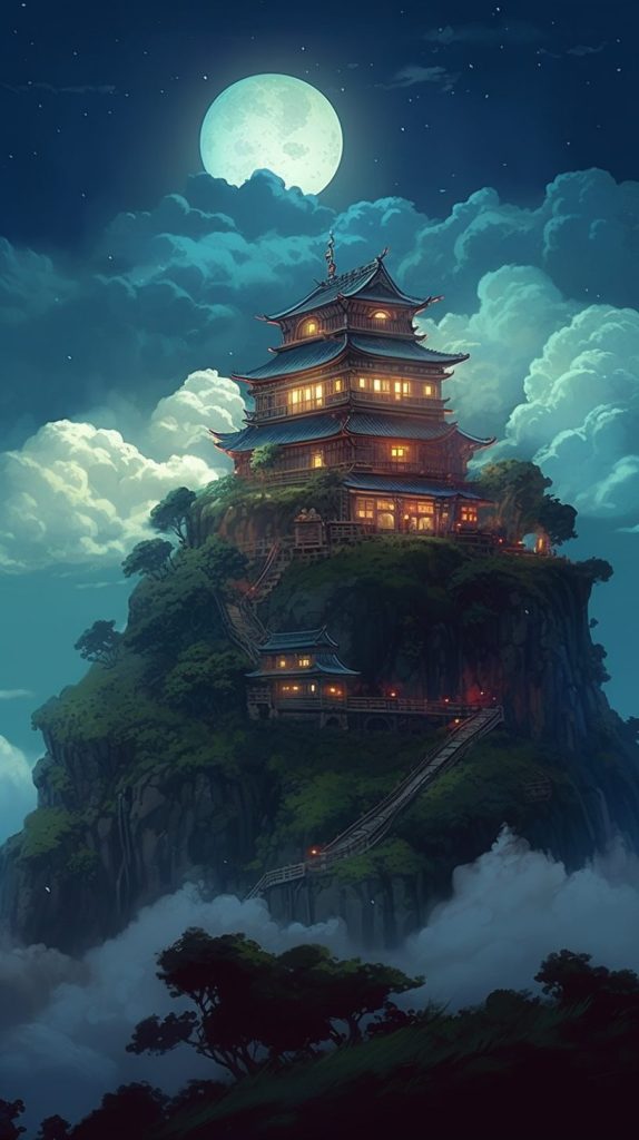 Village on a Mountain AI Artwork 5