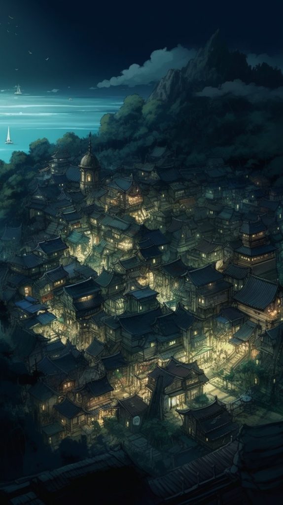 Village on a Mountain AI Artwork 8