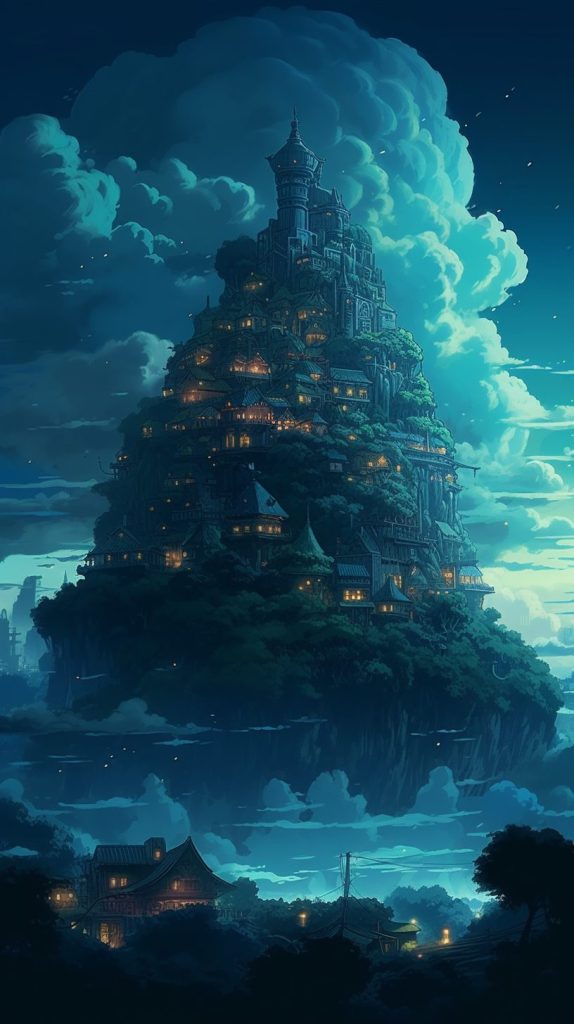 Village on a Mountain AI Artwork 9