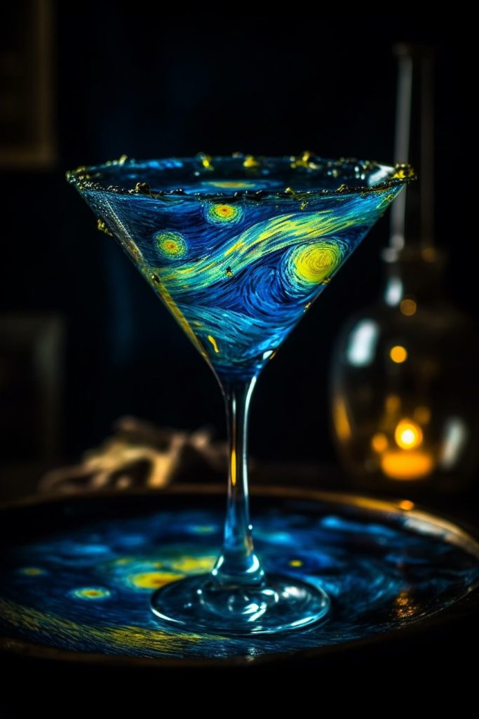 Vincent Van Gogh's Starry Night Cocktail AI Artwork 3