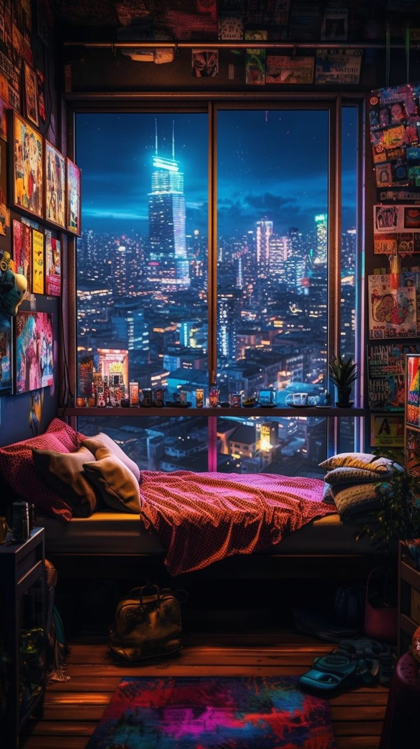 Cyberpunk Bedroom with a View Part 2