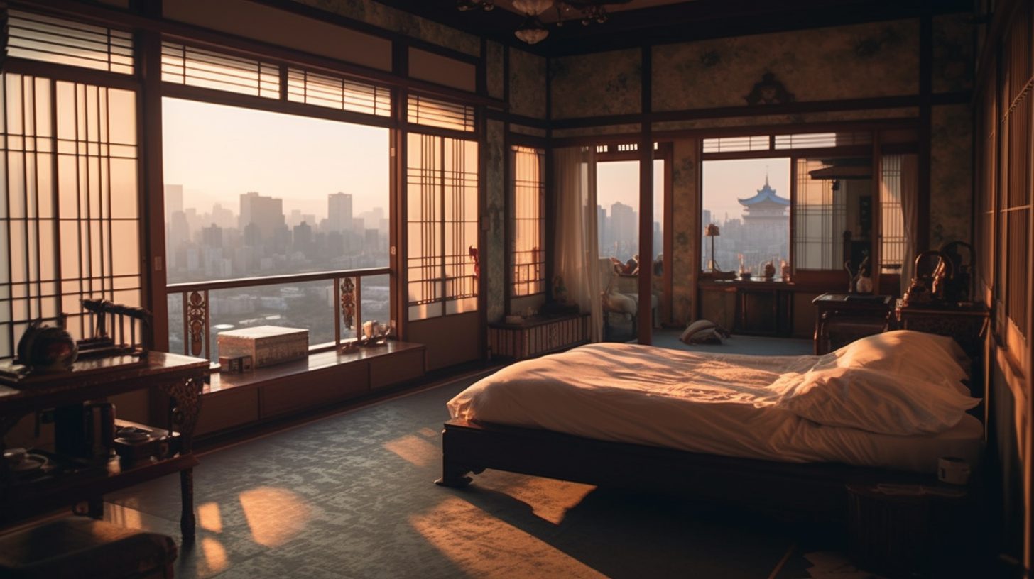 Traditional Japanese Bedroom with a View