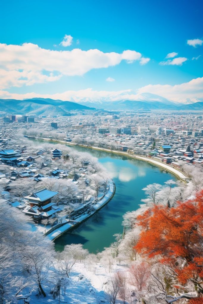 A Snow Covered Kyoto Town AI Artwork 9