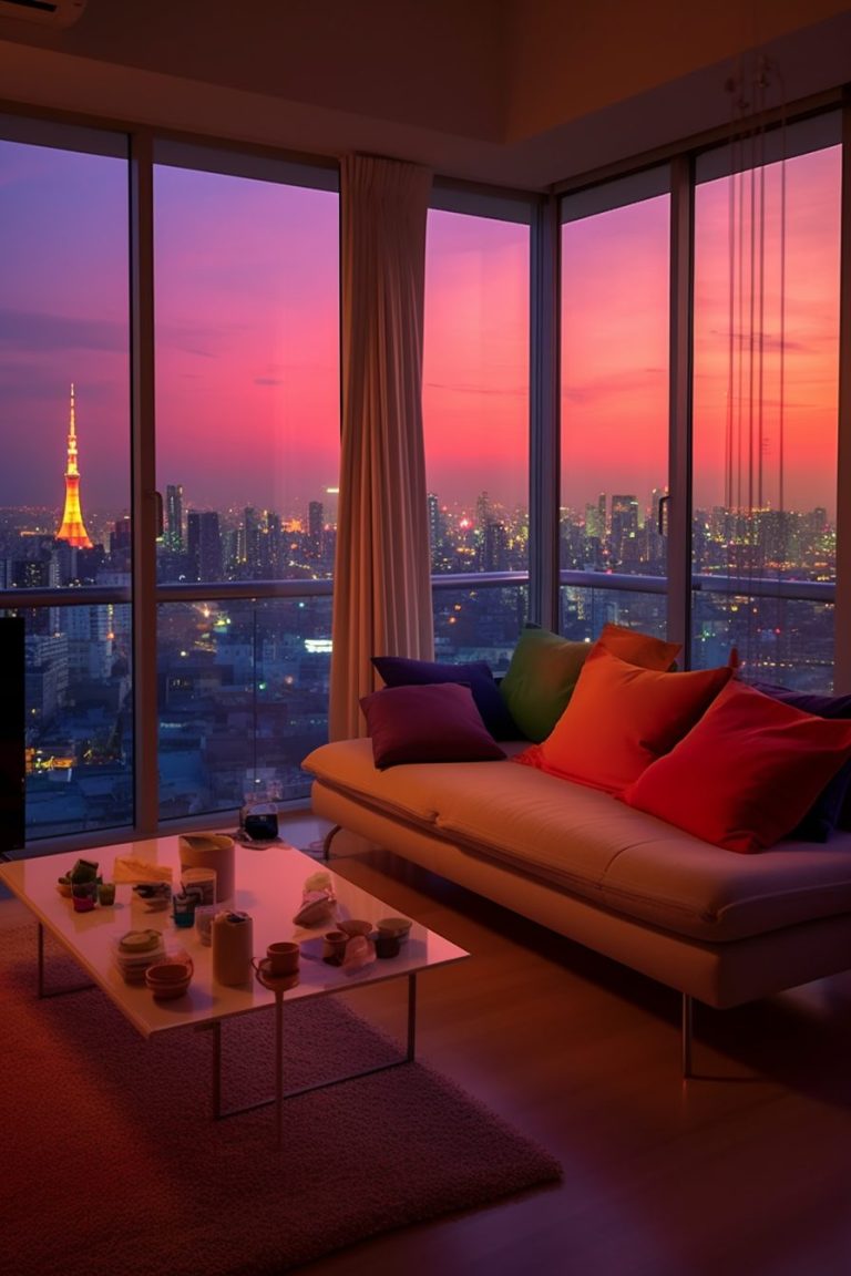 Minimalistic Apartment with a View of Tokyo Tower - Minimalist Apartment Living With A View