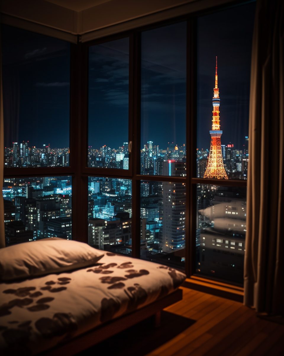 Minimalistic Apartment with a View of Tokyo Tower - Minimalist Apartment Living With A View