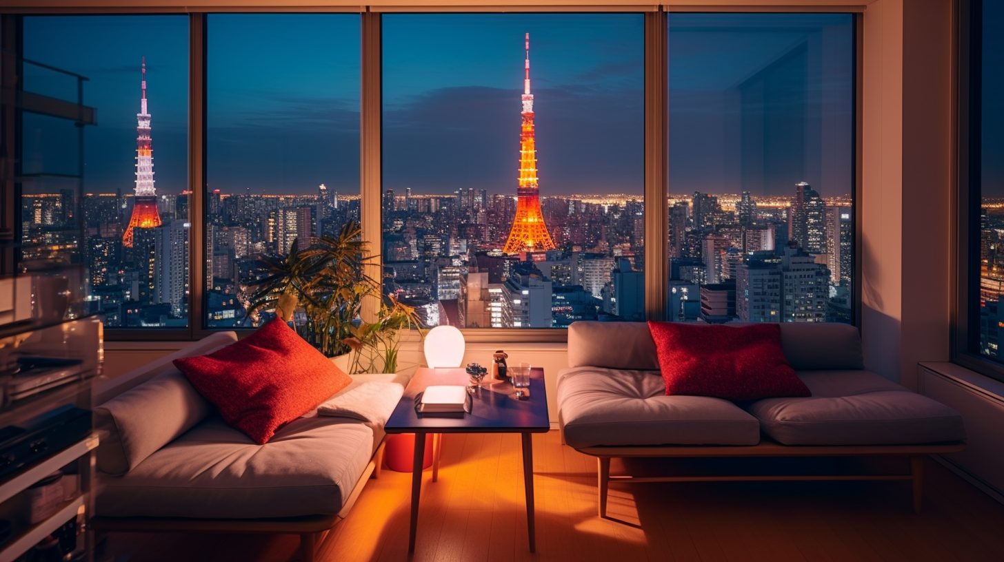 Minimalistic Apartment with a View of Tokyo Tower