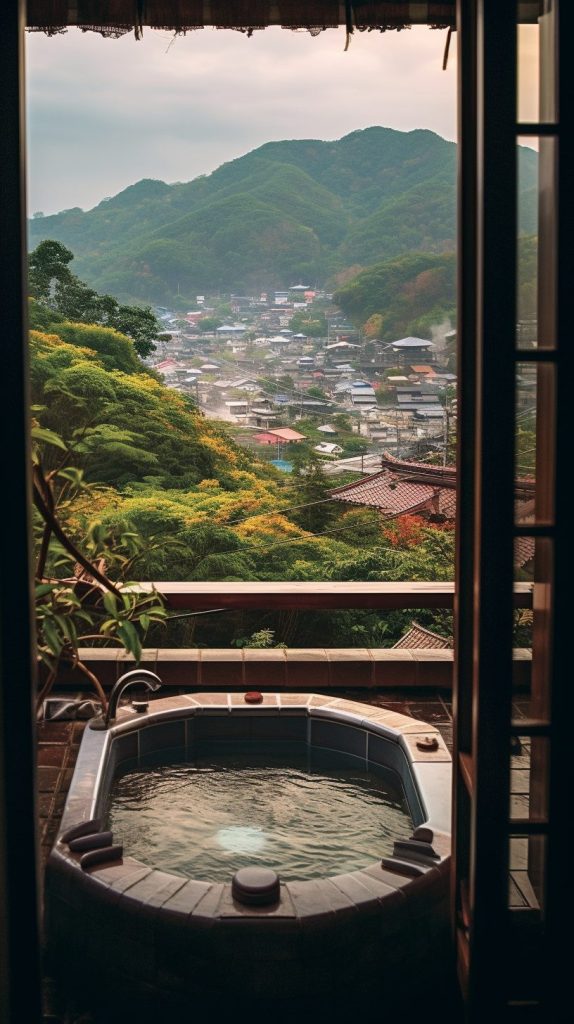 Ryokan Private Onsen with a View AI Artwork 22