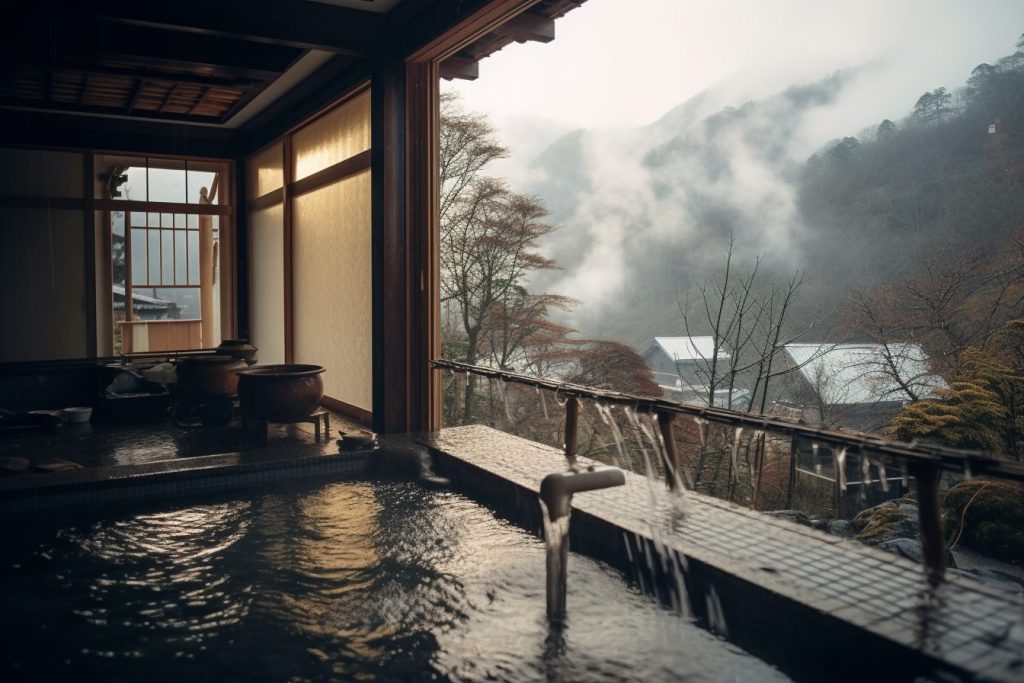 Ryokan Private Onsen with a View AI Artwork 23