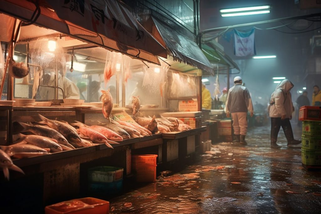 A Busy Fish Market AI Artwork 19