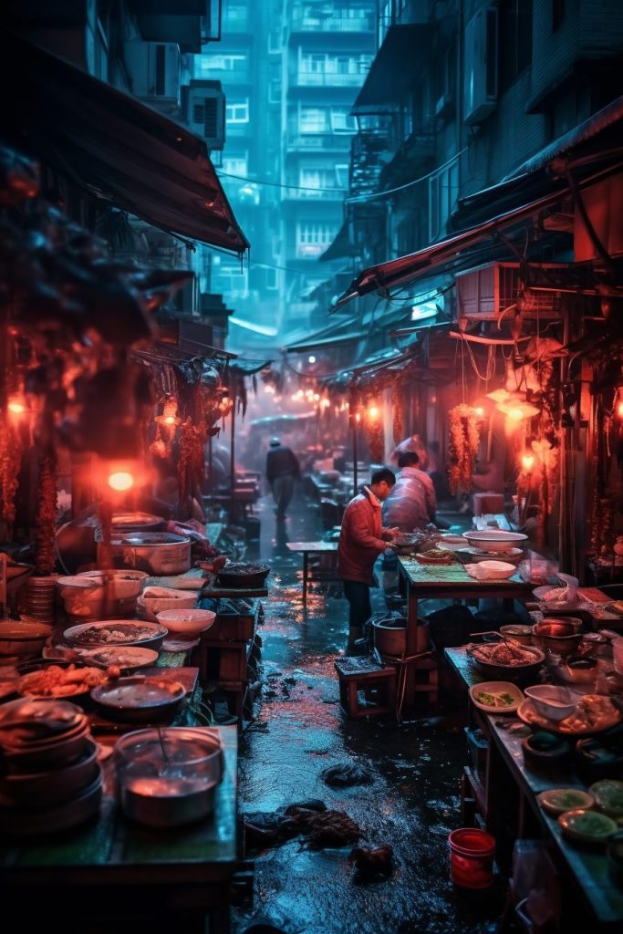 A Busy Fish Market AI Artwork 22