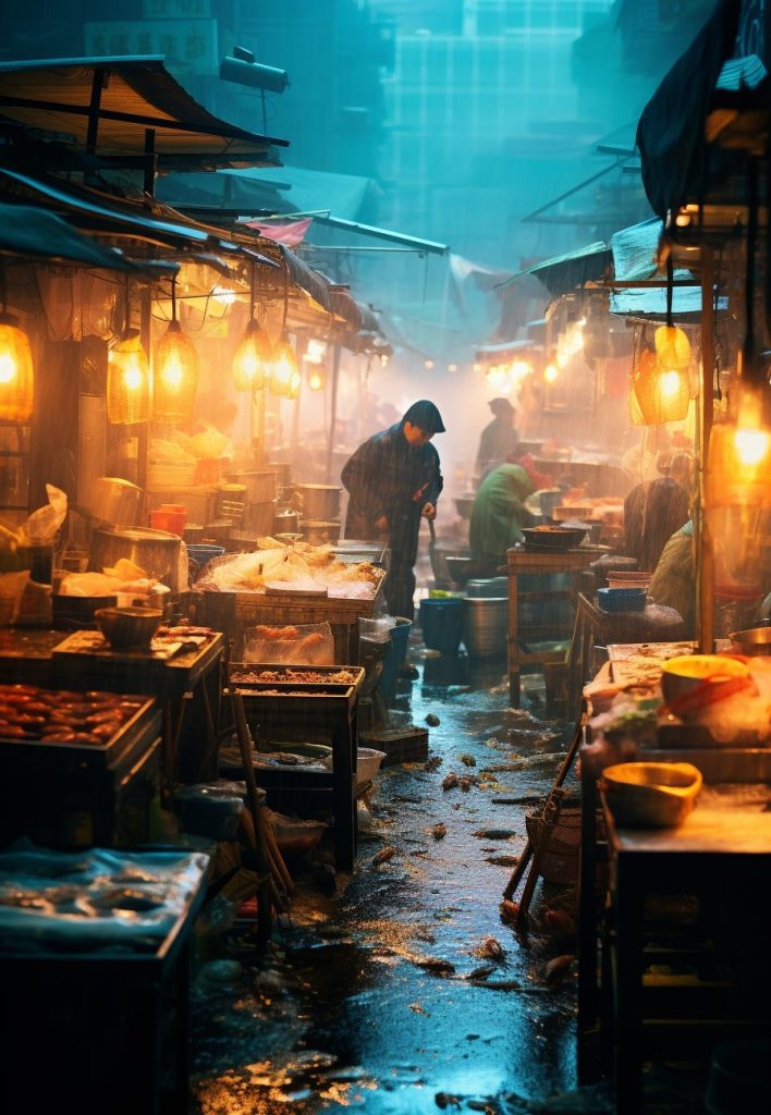 A Busy Fish Market AI Artwork 23