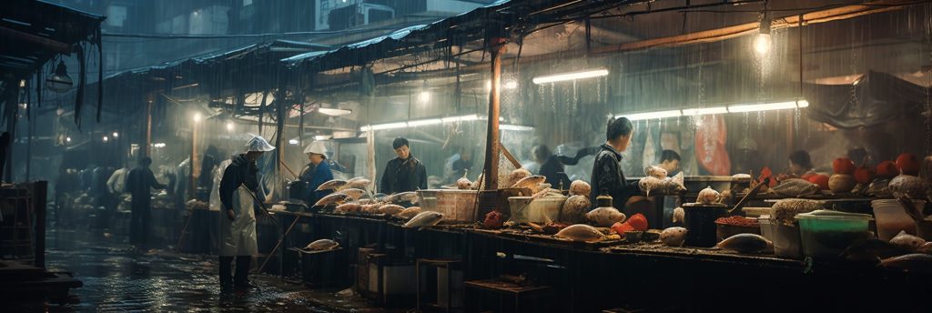 A Busy Fish Market AI Artwork 35