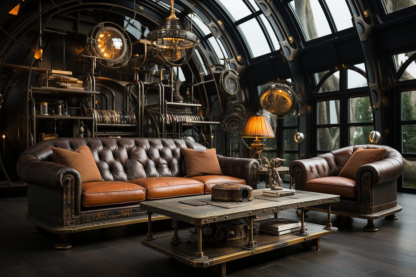 A Modern Steampunk Style Apartment Room