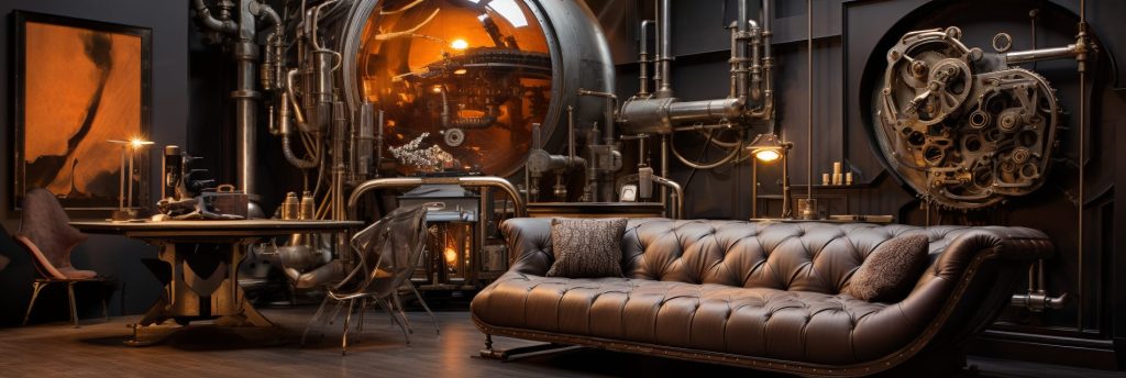 A Modern Steampunk Style Apartment Room AI Artwork 15