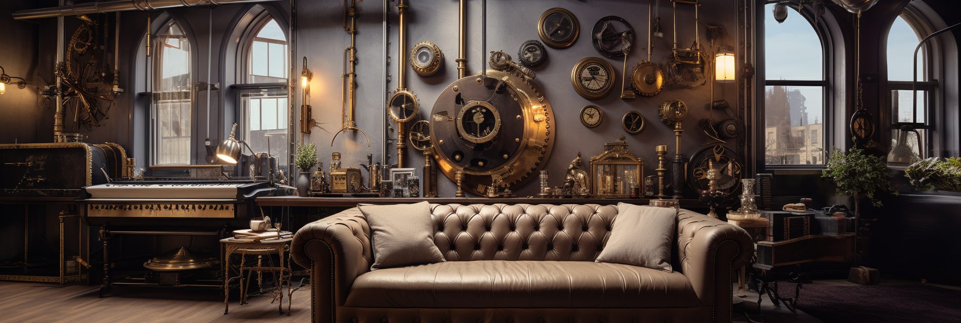 A Modern Steampunk Style Apartment Room