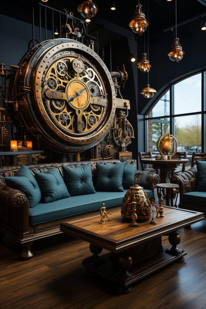 A Modern Steampunk Style Apartment Room AI Artwork 18