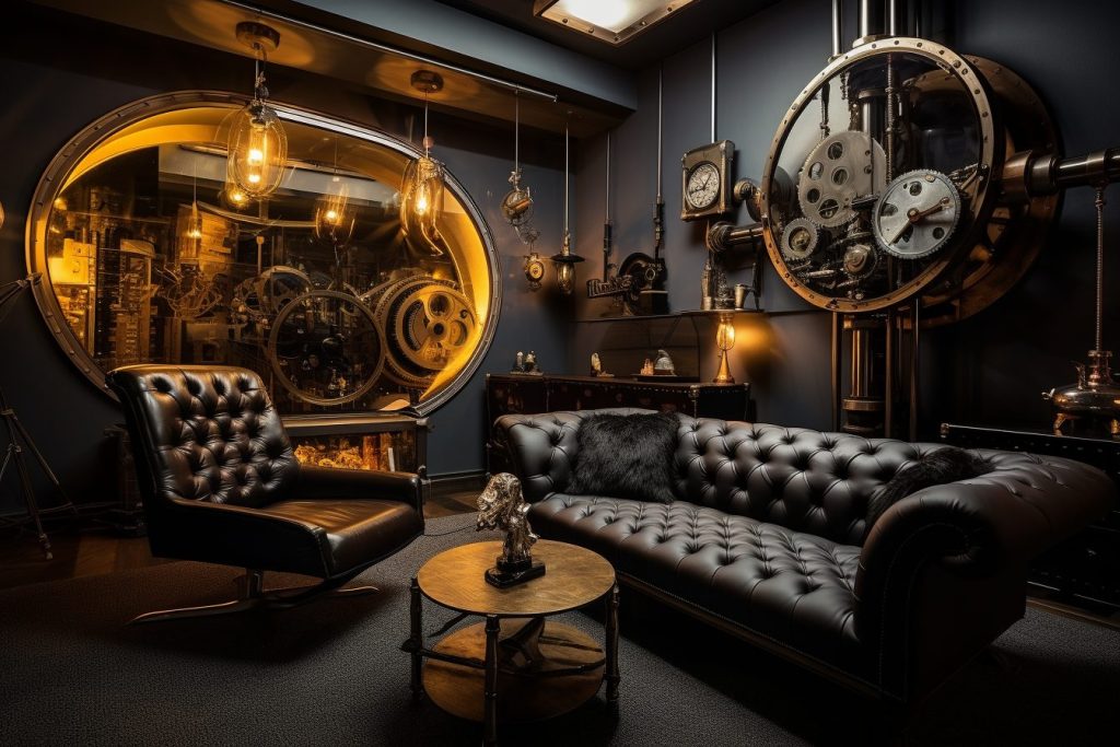 A Modern Steampunk Style Apartment Room AI Artwork 20