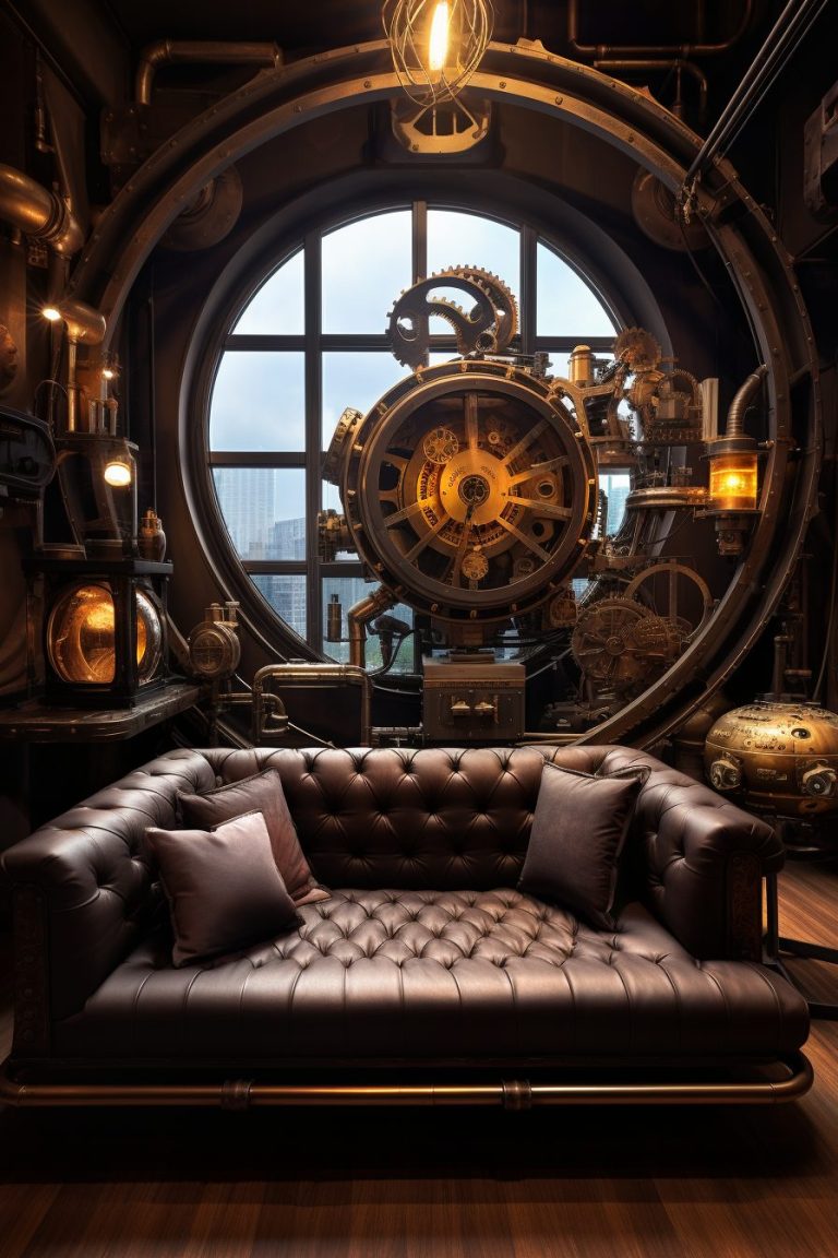 View of A Modern Steampunk Style Apartment Room