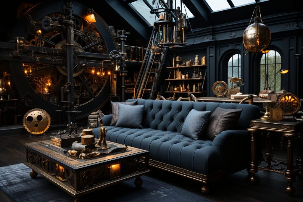 A Modern Steampunk Style Apartment Room AI Artwork 24