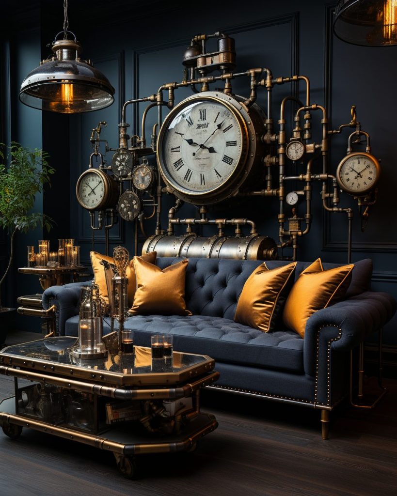A Modern Steampunk Style Apartment Room AI Artwork 31