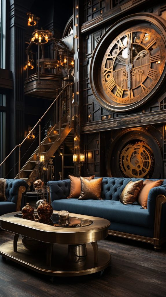 A Modern Steampunk Style Apartment Room AI Artwork 33