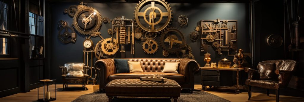 A Modern Steampunk Style Apartment Room AI Artwork 42