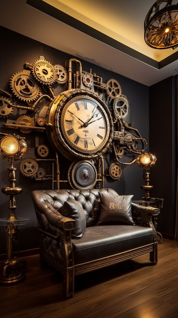 A Modern Steampunk Style Apartment Room AI Artwork 8