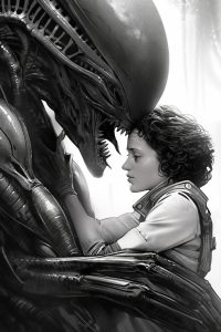 Alien Xenomorph and Ellen Ripley
