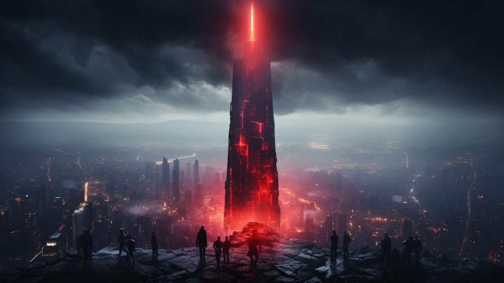 An Ominous Giant Monolithic Structure AI Artwork 11