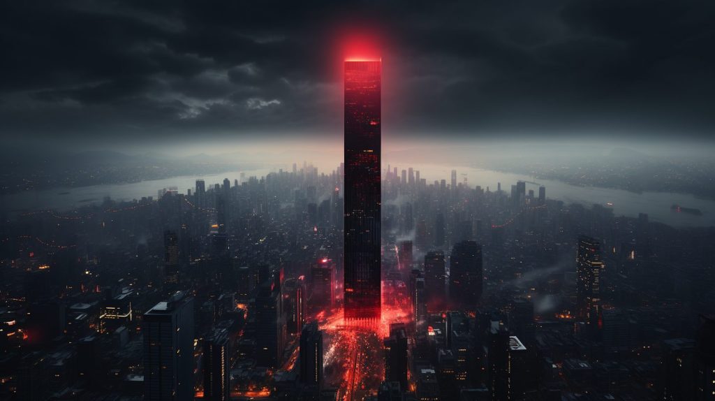 An Ominous Giant Monolithic Structure AI Artwork 38