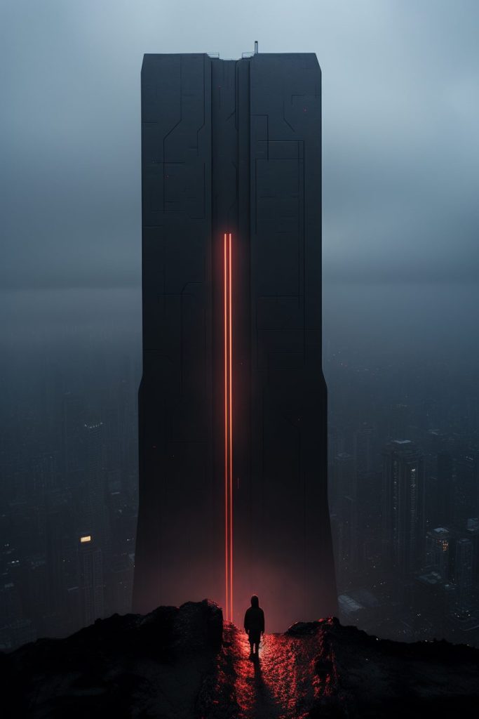 An Ominous Giant Monolithic Structure AI Artwork 6