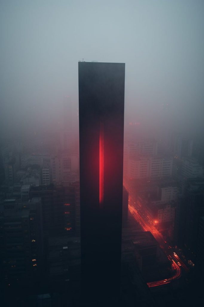 An Ominous Giant Monolithic Structure AI Artwork 8