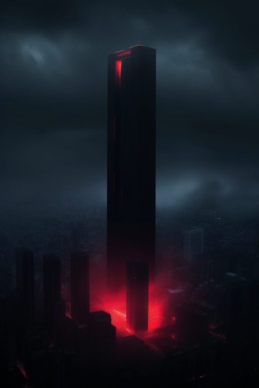 An Ominous Giant Monolithic Structure AI Artwork