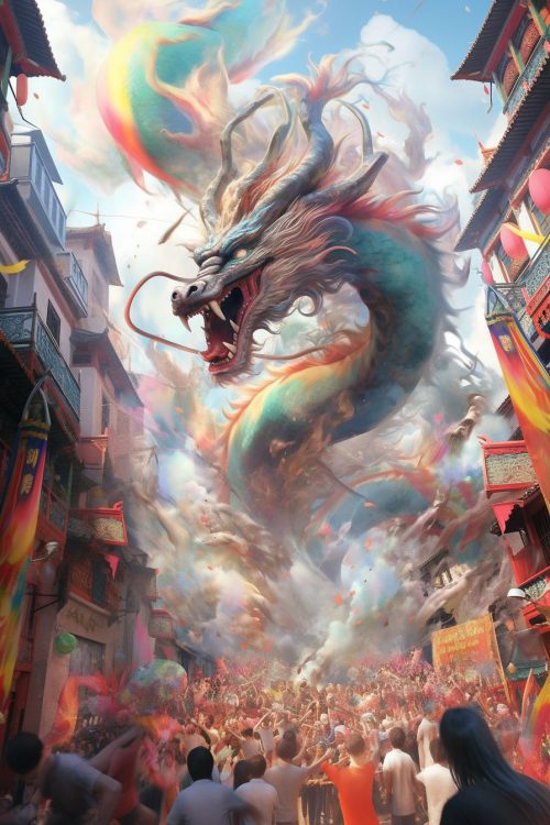 An Oriental Dragon Animated AI artwork