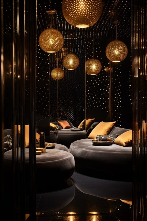 Contemporary Home Interior With Gold and Mirror Accents