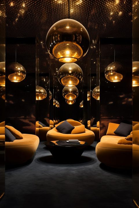 Contemporary Home Interior With Gold and Mirror Accents