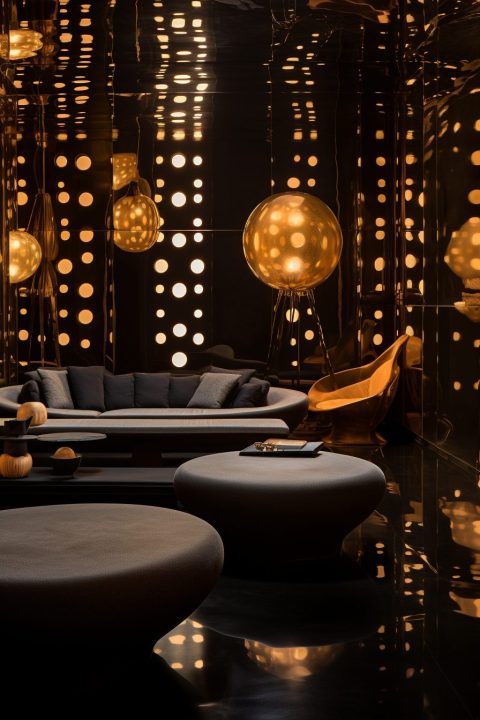 Contemporary Home Interior With Gold and Mirror Accents