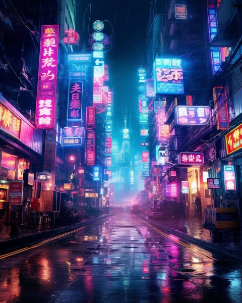 Cyberpunk Neo Hong Kong City