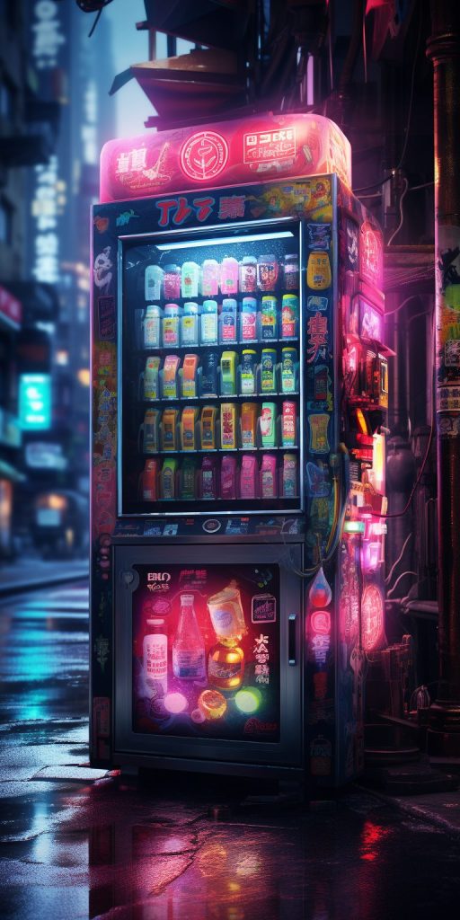Cyberpunk Neon Vending Machines