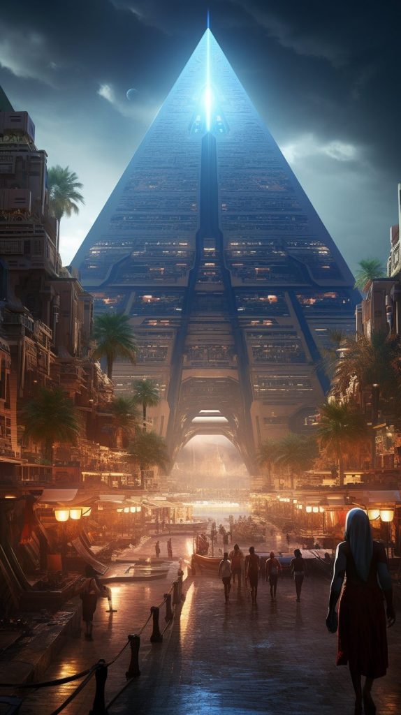 Futuristic Egyptian Pyramids AI Artwork 21